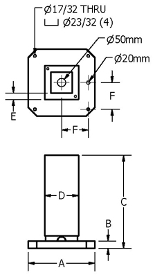 Custom Square Column Pallet Fixture Drawing