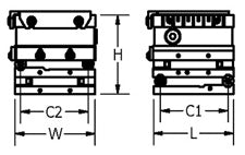 SineSet Permanent Magnetic Compound Sine Plate dimension drawing (Suburban Tool)