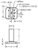 Rectangular Column Tombstone Fixture dimension drawing (Suburban Tool)