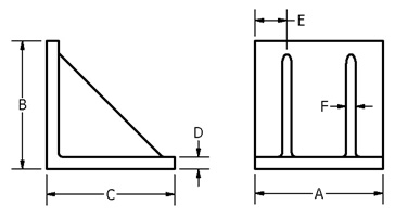 PAW Type Plain Webbed Angle Plate Drawing