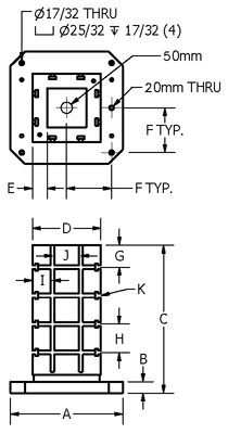 Custom T-Slot Type Pallet Fixture Drawing