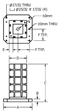 TSLOT Type T-Slotted Square Column Pallet Fixture Drawing