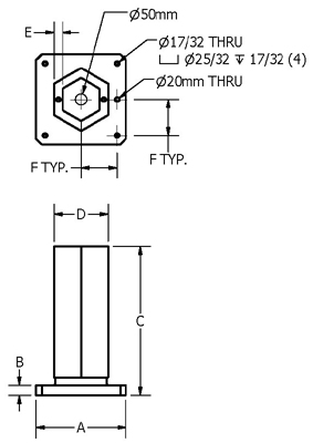 Custom Hexagonal Type Pallet Fixture Drawing