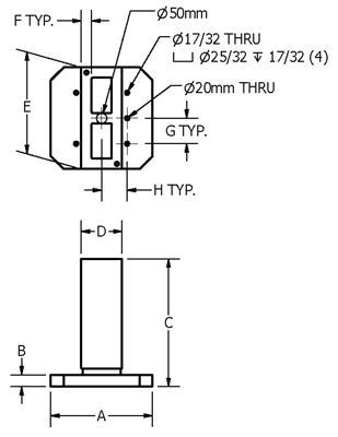 Custom Rectangular Column Pallet Fixture Drawing