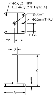 Custom T-Type Pallet Fixture Drawing