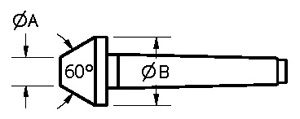 9205 Bull-Nose Head & Tailstock Dead Center Drawing